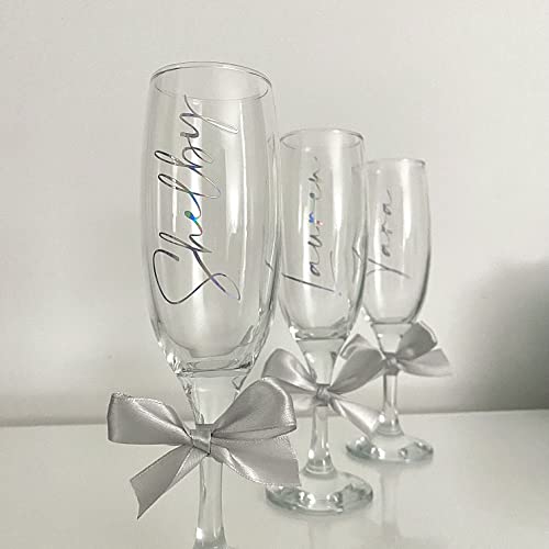 Personalised Name Champagne Alcohol Glasses Wine Gin Alcohol Gift Present Bridesmaid 18th 19th 20th 21st Birthday Prom Party Celebration