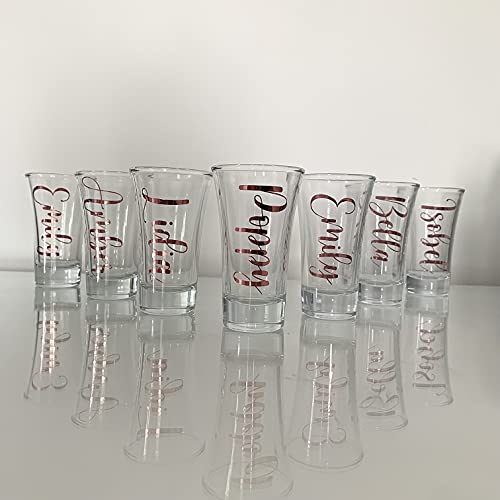 Personalised Name Shot Glasses Eco Friendly Alcohol Gift Present Bridesmaid 18th 19th 20th 21st Birthday Prom Party Celebration