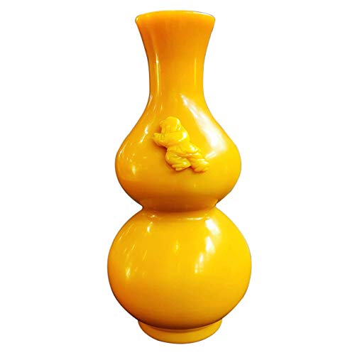 Yijin Hand Carved Artwork Glass Gourd Shape Vase peking for Private Collection